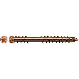 Terrassikruvi 5x60 fikseeriva keermega, (silindripea, antiik pruun), SPAX, (Pakis 100tk), A2